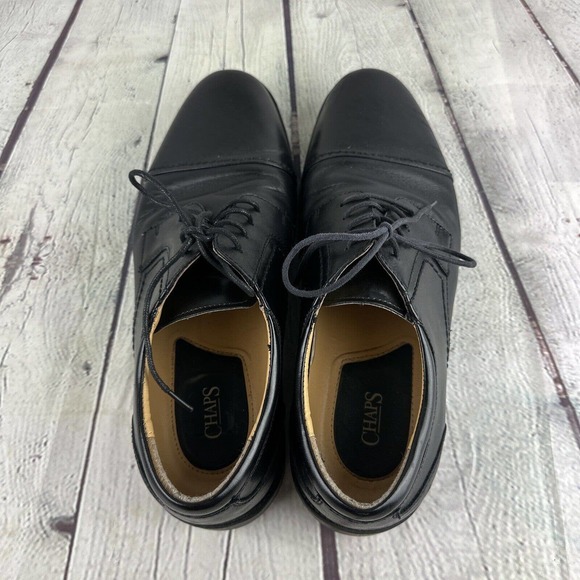 Chaps Dress Shoes Men\'s Size 12 W Black Leather Oxford Cap Toe 96-26844 Lace‎ Up main image 4